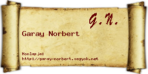 Garay Norbert névjegykártya